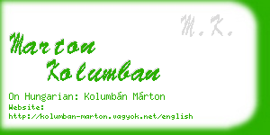 marton kolumban business card